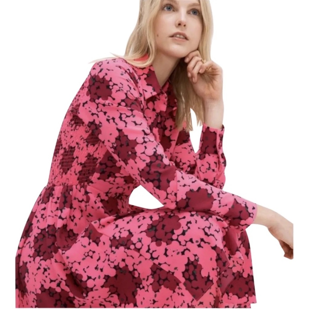 kate spade pink bubble dot smocked dress